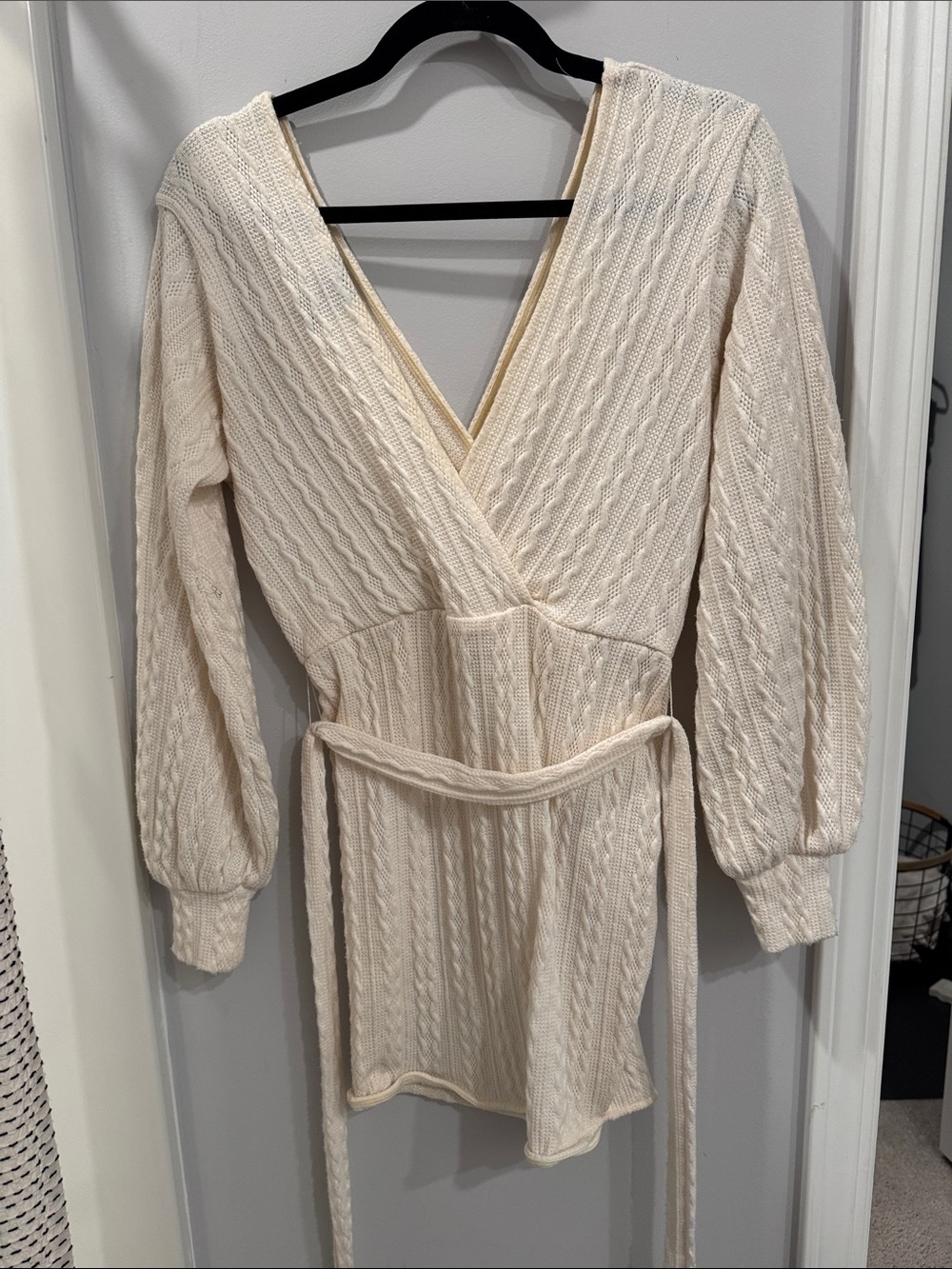 Windsor Cream Cable Knit Wrap Dress